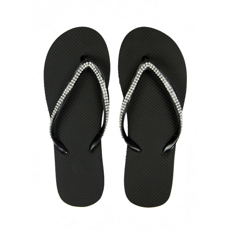 Black Diamante Flip Flops KOMPAK